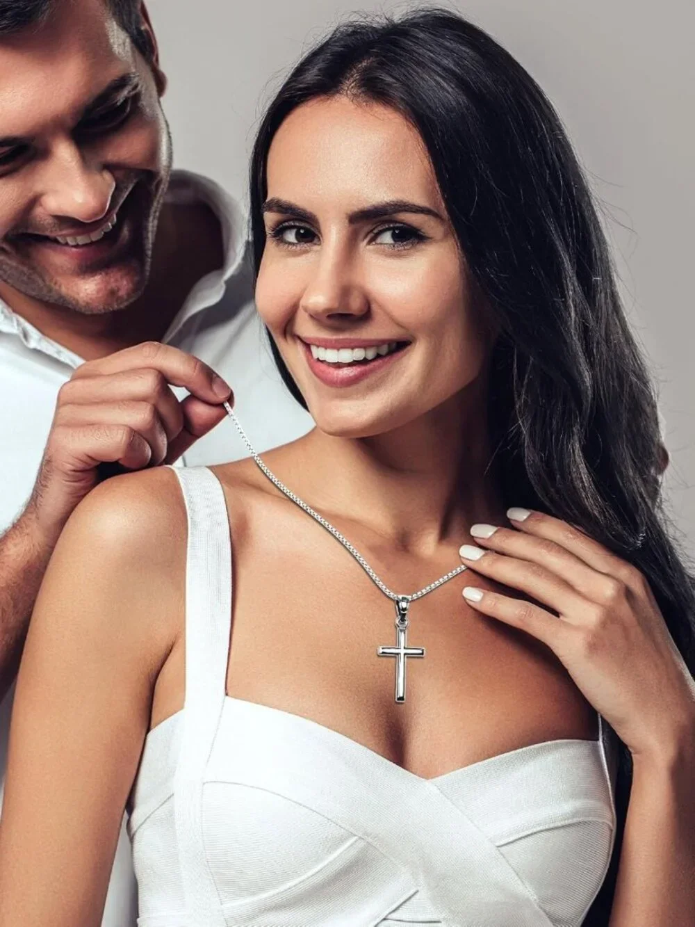 Engraved Bible Verse Cross Pendant Necklace for Men & Women, Faith Jewelry